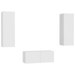 vidaXL Ensemble de meubles TV 3 Pièces Blanc Bois d'ingénierie