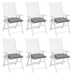 vidaXL Coussins de chaise lot de 6 gris 40x40x7 cm tissu oxford