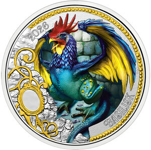 Monnaie BASILISK Mythical Creatures Metal 3€ Euro Austria 2026