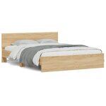 vidaXL Cadre de lit avec tête de lit chêne sonoma 140x190 cm