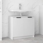 vidaXL Armoire salle de bain Blanc 64 5x33 5x59 cm Bois d'ingénierie