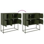 vidaXL Buffet vert olive 100 5x39x107 cm acier laminé à froid