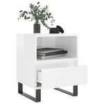 vidaXL Table de chevet Blanc brillant 40x35x50 cm Bois d’ingénierie