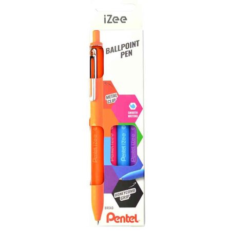 Stylo à bille rétractable iZee  étui de 4  TREND PENTEL