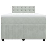vidaXL Sommier à lattes de lit et matelas Gris clair 120x200cm Velours
