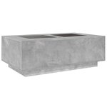 vidaXL Table basse avec LED infini gris béton 116x69x40 cm