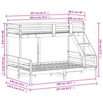 vidaXL Lit superposé 90x200/140x200 cm blanc bois de pin massif