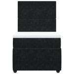 vidaXL Sommier à lattes de lit et matelas Noir 80x200 cm Velours