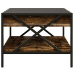 vidaXL Table basse avec LED Infinity chêne fumé 70x50x38 cm