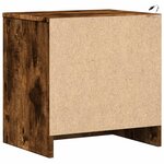 vidaXL Armoire de chevet et lumières LED chêne fumé bois d'ingénierie