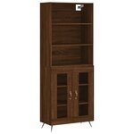 vidaXL Buffet haut Chêne marron 69 5x34x180 cm Bois d'ingénierie