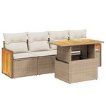 vidaXL Salon de jardin avec coussins 5 Pièces beige résine tressée