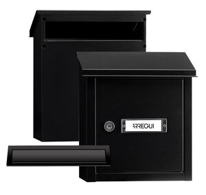 Pack Bouche d'entrée + Boîte aux lettre en acier V4034 Fente 23 x 3 cm Noir