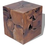 vidaXL Tabourets/Table basse teck massif
