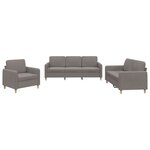 vidaXL Ensemble de canapés 3 Pièces avec coussins Taupe Tissu