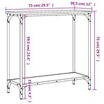 vidaXL Table console noir 75x30 5x75 cm bois d'ingénierie