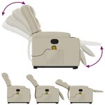 vidaXL Fauteuil inclinable de massage Crème Similicuir