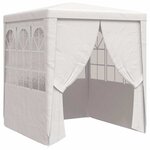 vidaXL Tente de réception avec parois latérales 2x2 m Blanc 90 g/m²