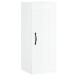 vidaXL Buffet haut Blanc brillant 34 5x34x180 cm Bois d'ingénierie