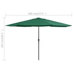 vidaXL Parasol d'extérieur avec mât en métal 390 cm vert