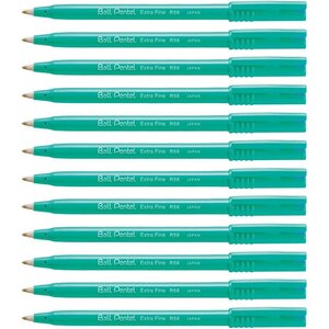 Stylo roller encre Ball Pentel R56 Pointe Fine Bleu x 12 PENTEL