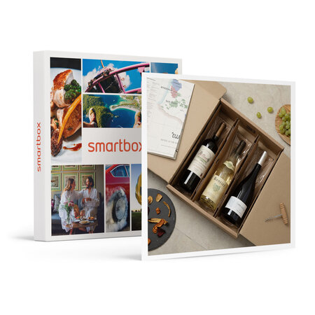 SMARTBOX - Coffret Cadeau Coffret de 3 bouteilles : vin rouge et vin blanc livrés à domicile -  Gastronomie