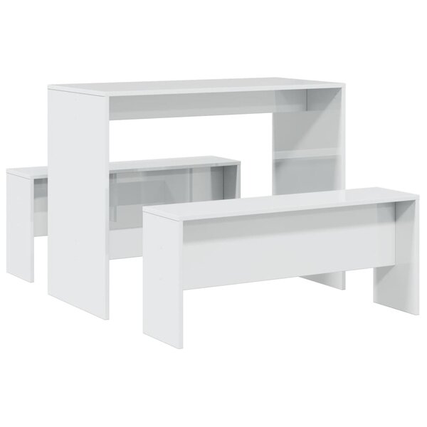 vidaXL Ensemble table à manger et bancs 3 Pièces bois d'ingénierie