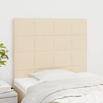 vidaXL Têtes de lit 2 Pièces Crème 90x5x78/88 cm Tissu