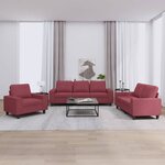 vidaXL Ensemble de canapés 3 Pièces rouge bordeaux tissu