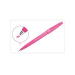 Stylo feutre sign pen ses15 pte brush flexible rouge x 10 pentel