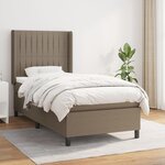 vidaXL Sommier à lattes de lit avec matelas Taupe 90x190 cm Tissu