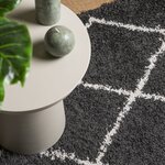 vidaXL Tapis shaggy à poils longs moderne noir et crème 140x200 cm