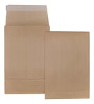 Lot de 100 enveloppes pochettes kraft armé à soufflet marron 280 x 410 + 90 mm