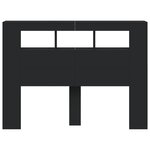 vidaXL Tête de lit à LED noir 140x18 5x103 5 cm bois d'ingénierie