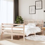 vidaXL Cadre de lit 120x190 cm Petit double Bois massif