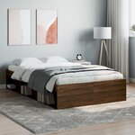 vidaXL Cadre de lit chêne marron 120x190 cm petit double