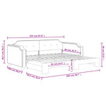 vidaXL Lit de jour avec lit gigogne crème 90x200 cm tissu