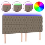vidaXL Tête de lit à LED Taupe 200x7x118/128 cm Tissu