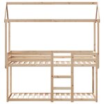 vidaXL Lit superposé avec toit 75x190 cm bois de pin massif