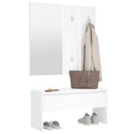 vidaXL Ensemble de meubles de couloir Blanc Bois d'ingénierie