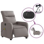 vidaXL Fauteuil de massage inclinable électrique Taupe Tissu