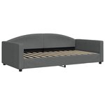 vidaXL Lit de jour avec gigogne et tiroirs gris foncé 100x200 cm tissu