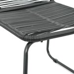 vidaXL Ensemble à manger de jardin 3 Pièces PVC résine tressée noir