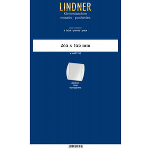Bandes double soudure 265 x 155 mm pour blocs carnets de timbres. Fond - Transparent