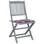 vidaXL Chaises pliables d'extérieur 4 Pièces avec coussins Bois d'acacia