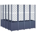 vidaXL Jardinière avec treillis bleu gris 160x160x140 cm PP