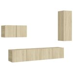 vidaXL Ensemble de meuble TV 4 Pièces Chêne sonoma Bois d'ingénierie