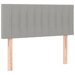 vidaXL Sommier à lattes de lit avec matelas Gris clair 90x200 cm Tissu