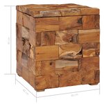 vidaXL Tabouret de rangement Bois de teck massif