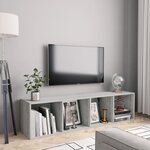 vidaXL Bibliothèque/Meuble TV Gris béton 143x30x36 cm